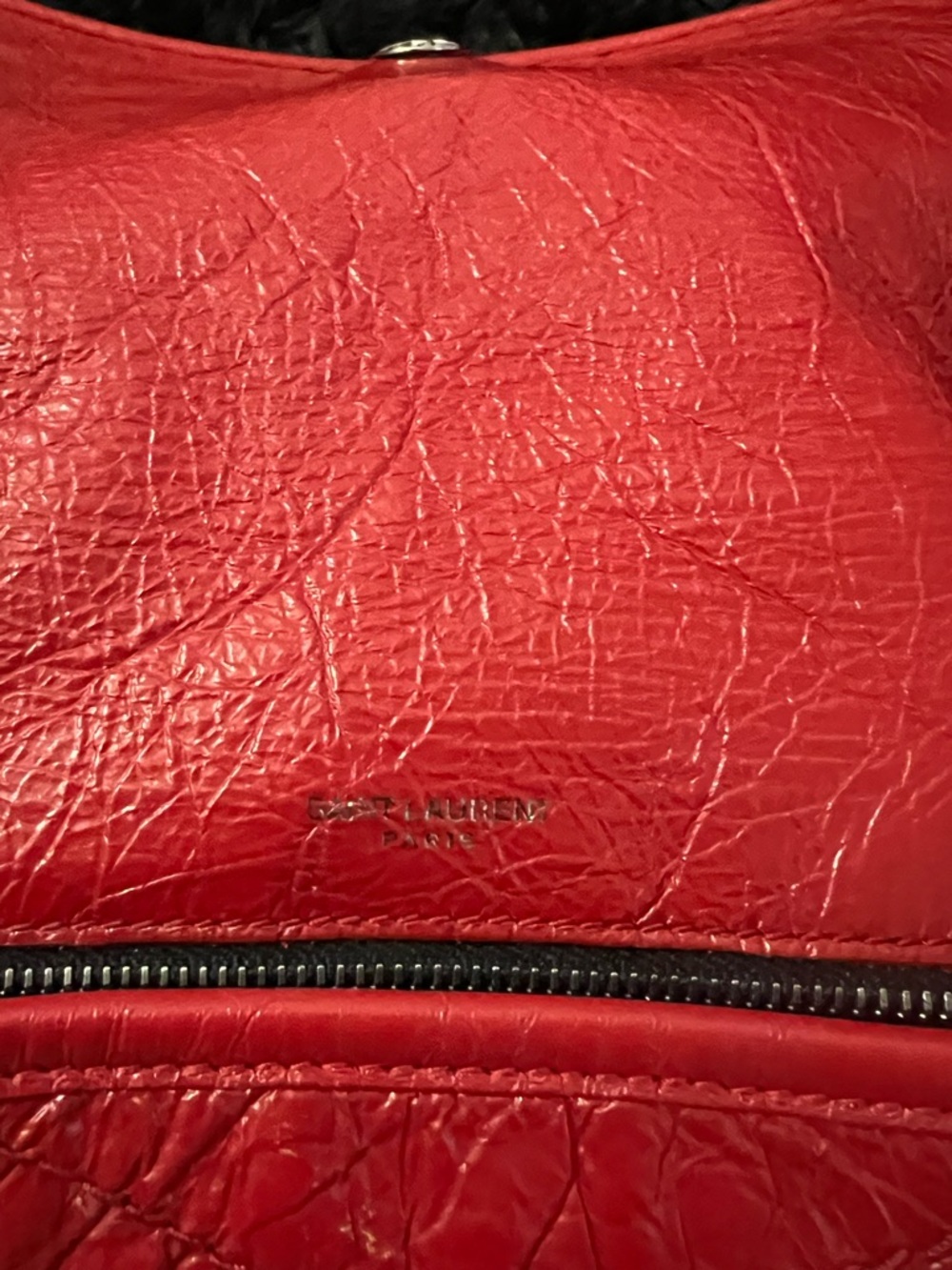 Yves Saint Laurent Red Quilted Leather Chain Shoulder Bag - Picture 5 of 5